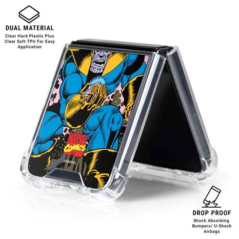 Marvel Classic Comics Thanos Galaxy Z Flip6 Clear Case
